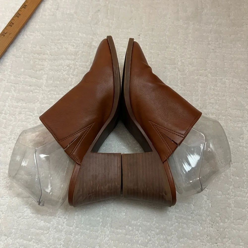Loft light brown slip on mules clogs block heel faux leather 8 boho - Picture 6 of 11